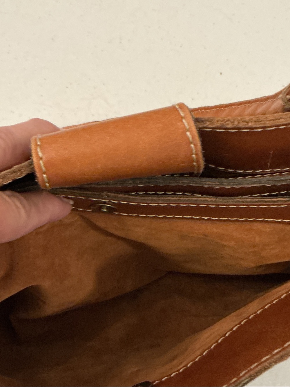Patricia Nash Tan Map-Print Leather Shoulder Bag - Picture 6 of 6